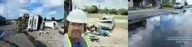 Carreta-cegonha tombada na BR-101 em Paulista, Pernambuco, em 14 de outubro de 2026